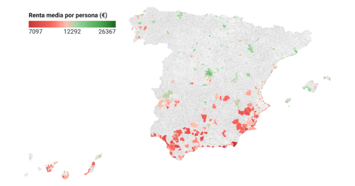 Conoce la renta media de tu localidad y los municipios más ricos de España