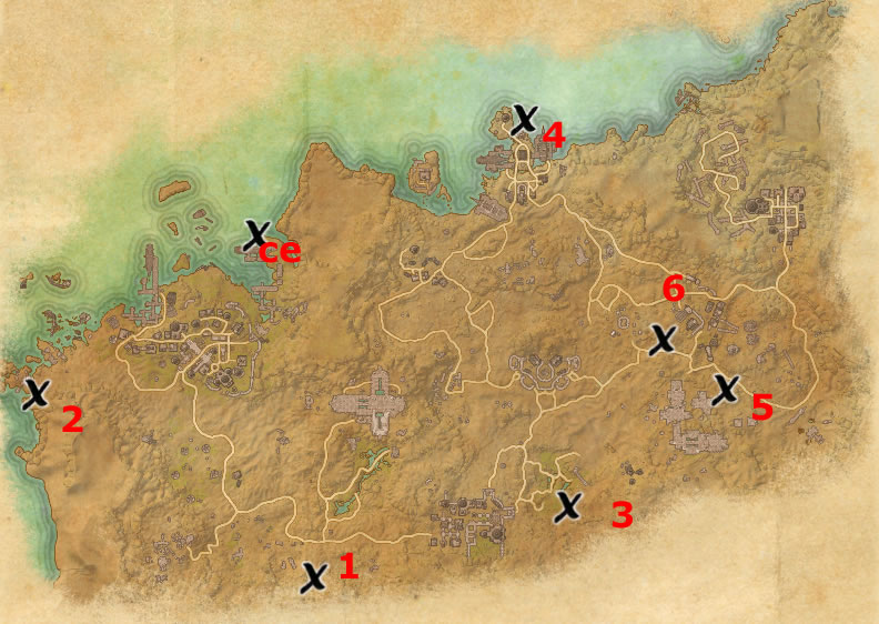 Alik’r Desert Treasure Map Locations Elder Scrolls Online Guides