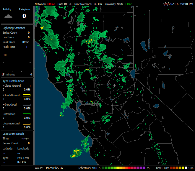 Live Lightning Detection & Rain Radar for Placerville California