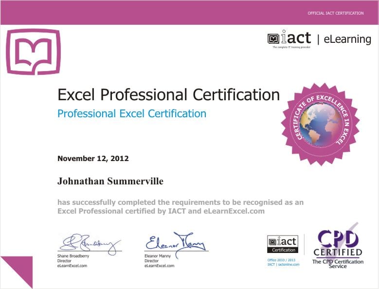 Microsoft Excel Certification Apprentice to Master