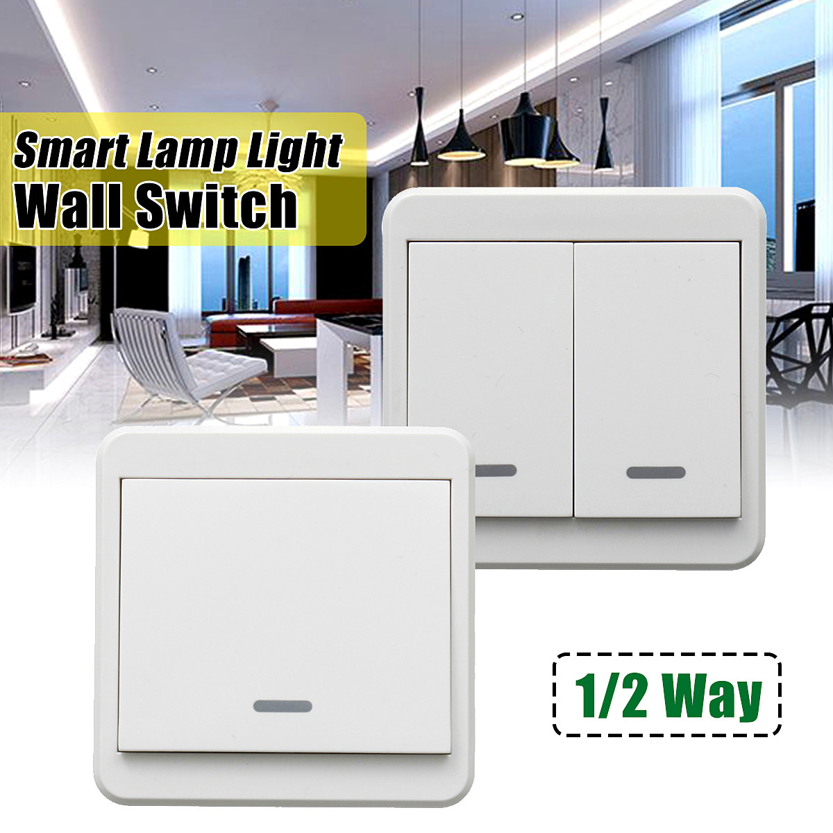 1/2-Way Light Lamp Wall Wireless Remote Control Switch Module ON/OFF