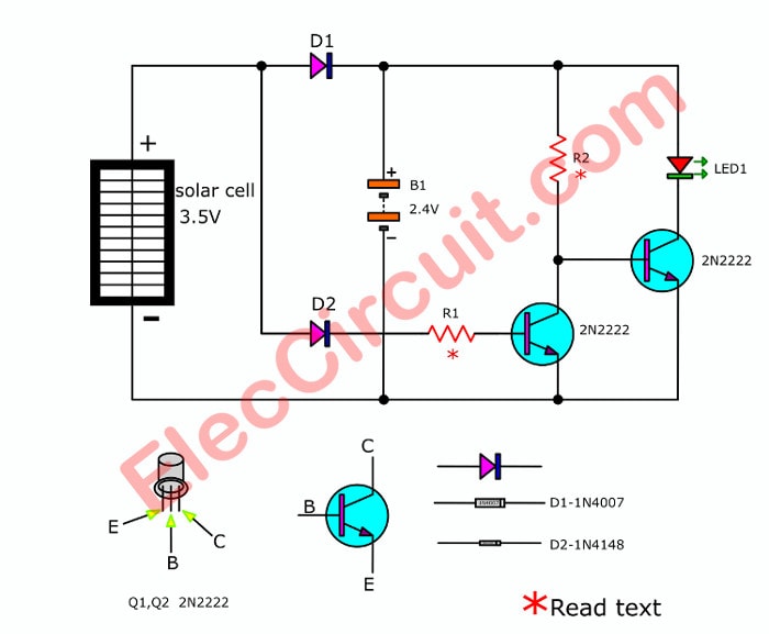 Simple automatic solar night light circuit from Water Bottle