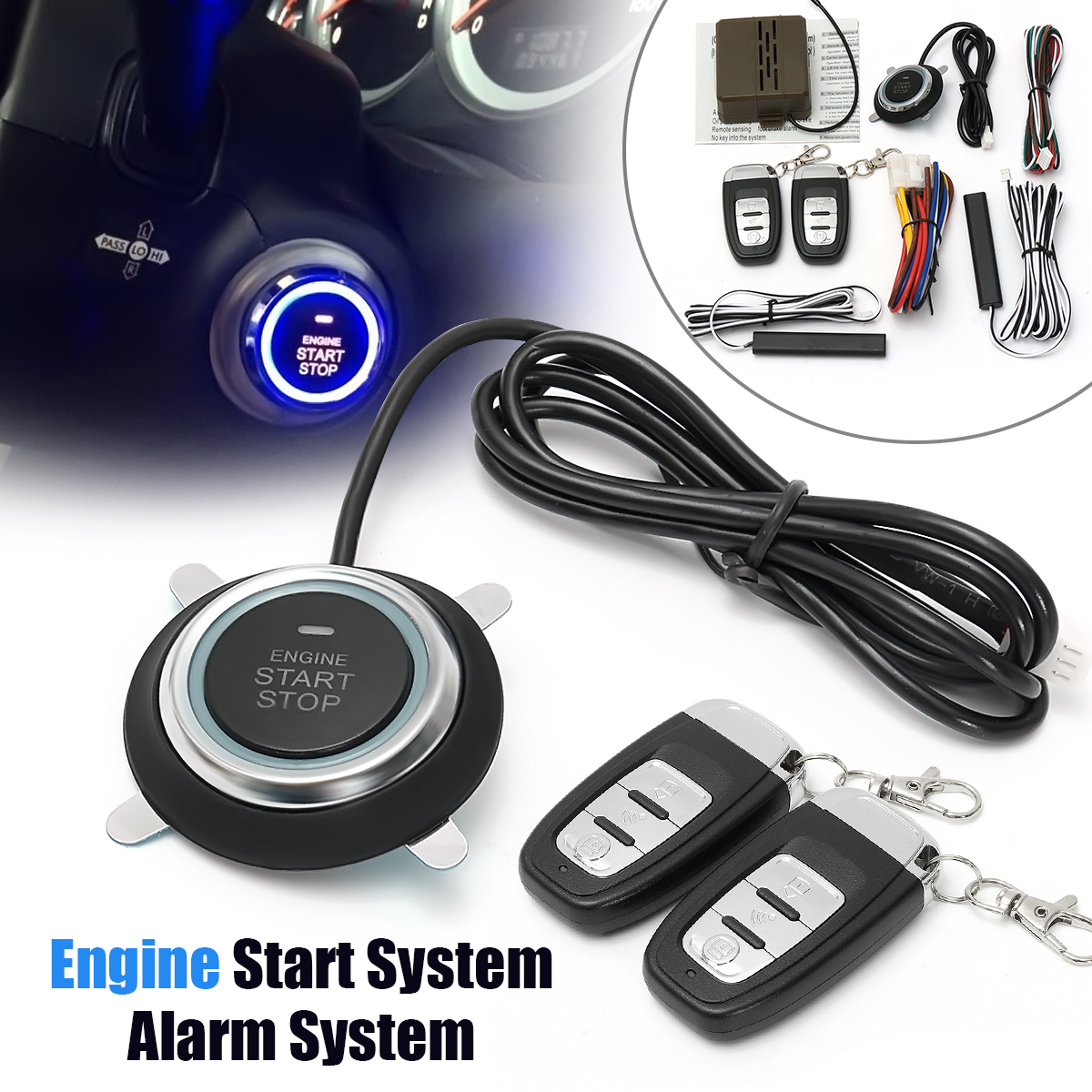 Universal Car PKE Keyless Entry System Engine Push Start Button Remote