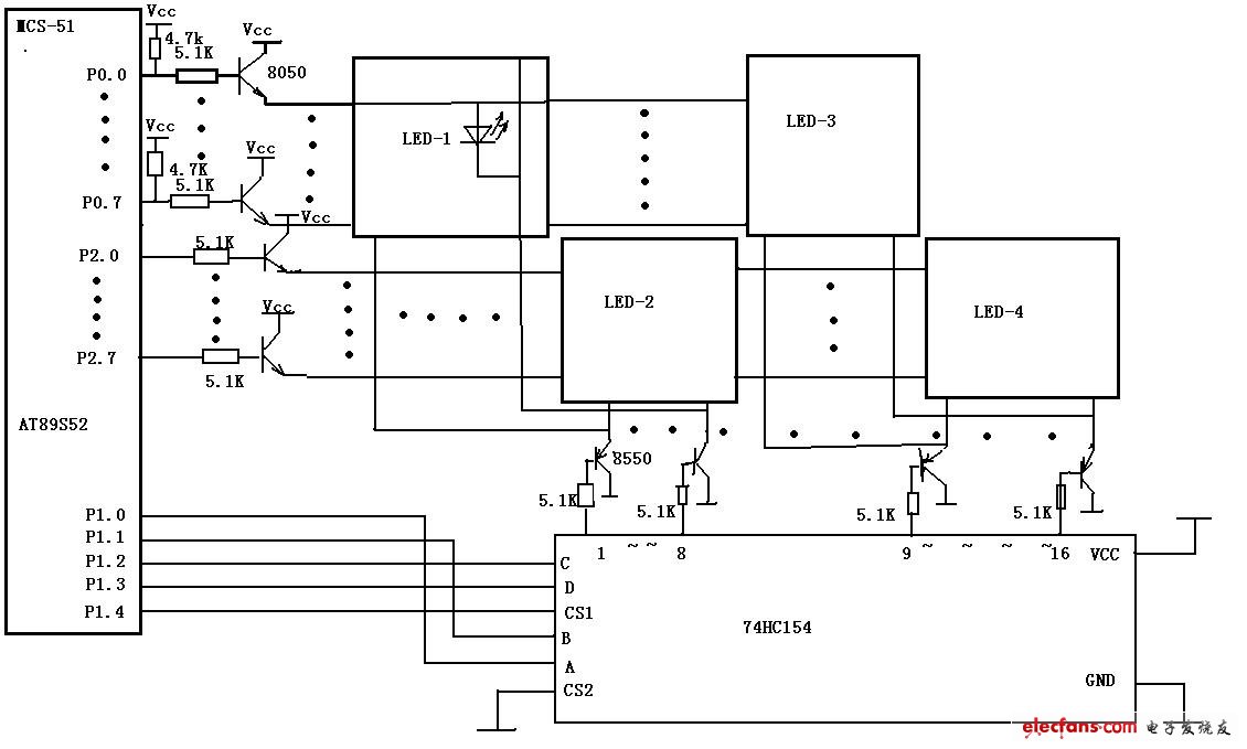 Electronic clock display part of the circuit schematics |Circuit