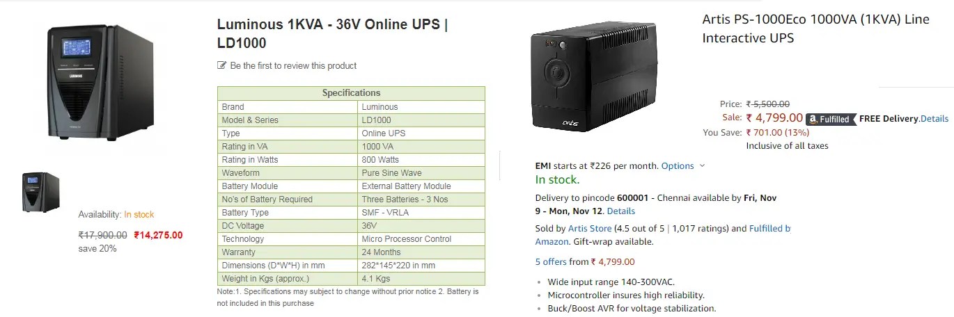 UPS price Electrical4u