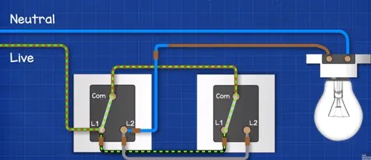 Two Way Switch Connection Or Stair Case Electrical4u