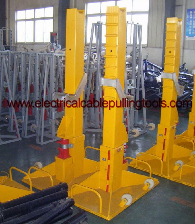 20T Electrical Cable Pulling Tools Adjustable Cable Drum Stand With Wheels