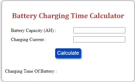 Battery Charge Time Calculator » ELCMART