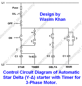 Star Delta Starter - (Y-Δ) Starter Power, Control & Wiring Diagram