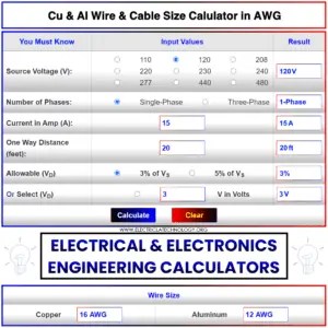 Electrical & Electronic Engineering Calculators - Online