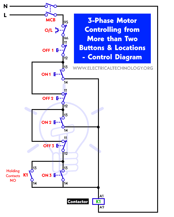 Control 3Phase Motor from more than Two buttons