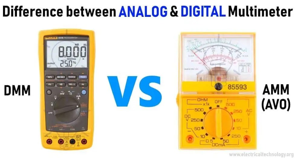 Difference between Analog and Digital Multimeter AMM vs DMM