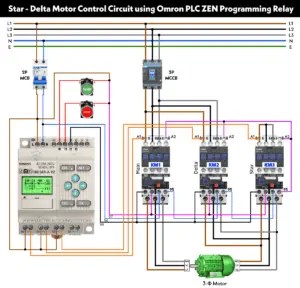 Star - Delta Motor Control Using Omron - ZEN Programming Relay