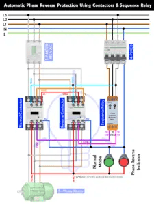 Automatic Phase Reverse Protection Using Contactors & Relay