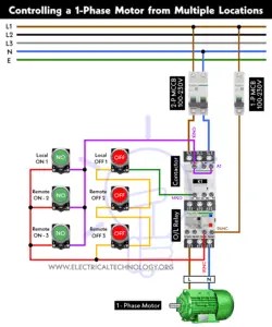 How to Control a Single-Phase Motor from Multiple Locations?