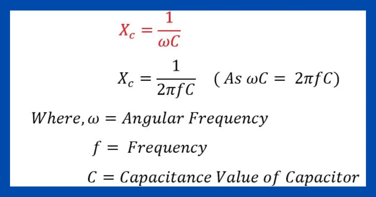 Capacitive Reactance Calculator Electrical Volt