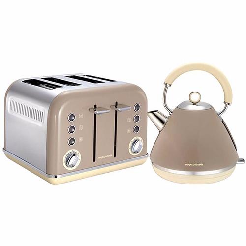Morphy Richards Barley Accents Pyramid Kettle & 4 Slice Toaster Set