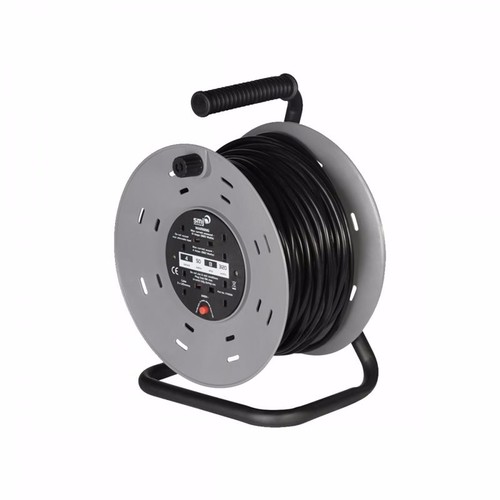 DIY & Tools Extension Lead 50m Heavy Duty Cable Reel 4 Socket Cord Reel UK Plug Socket with