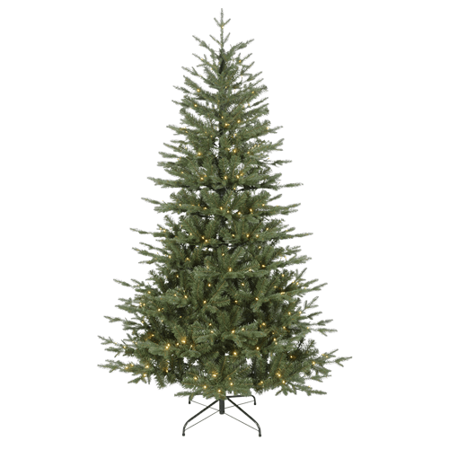 Dellonda PreLit 7ft Hinged Christmas Tree with Warm White LED Lights