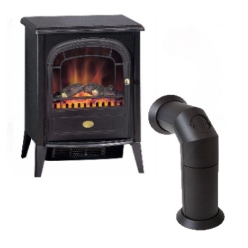 Dimplex Club 2kW Optiflame Electric Stove with Stove Pipe Bundle