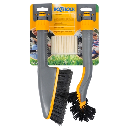 Hozelock Hose Pipe Car Wash Brush Set With Shampoo Sticks Twin Pack