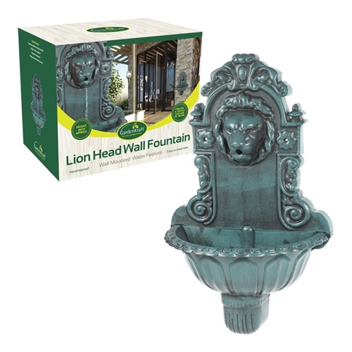 GardenKraft Lion Head Water Feature Bird Bath & Fountain Electrical World