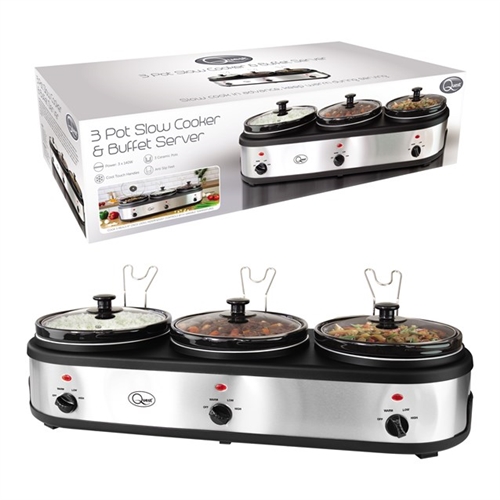 Quest 3Pot Stainless Steel Slow Cooker Buffet Server Electrical World