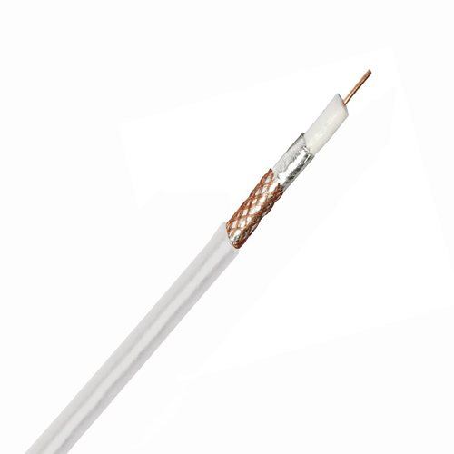 Zexum White Single 1mm Copper RG6 Digital TV Coax Aerial Cable With
