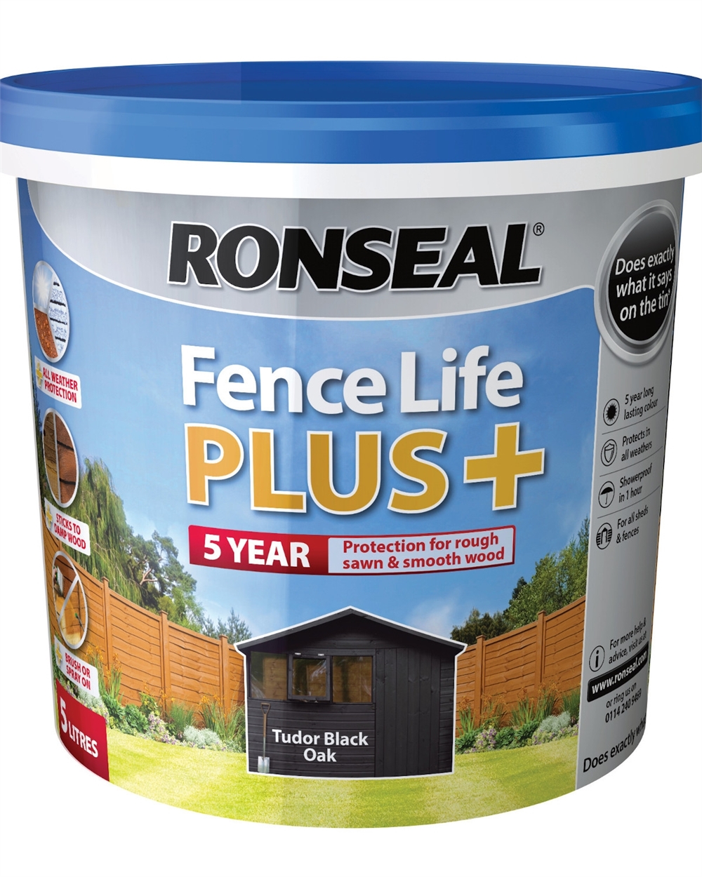 Ronseal Fence Life Plus Tudor Black Oak 5L Electrical World