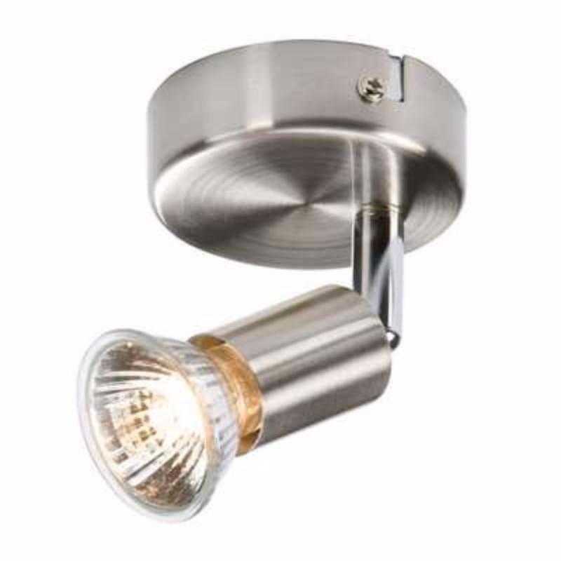 KnightsBridge Ceiling Light GU10 50 Watt Single Spotlight Brushed