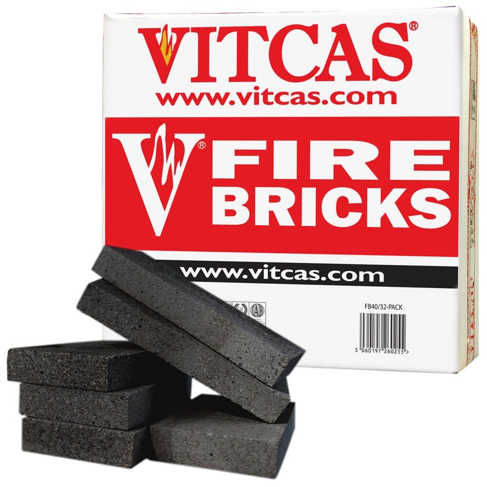 Vitcas Black Fire Bricks for Stoves & Fireplaces, 6 Pack Electrical World