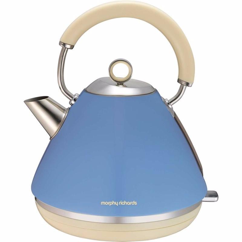 Morphy Richards Cornflour Blue Accents 1.5 Litre Pyramid Kettle