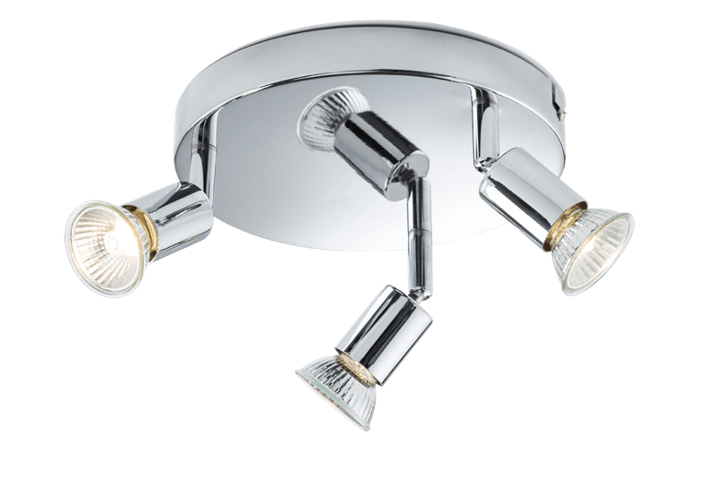 KnightsBridge Ceiling Light GU10 50 Watt 3 Spotlight Bar Chrome LED