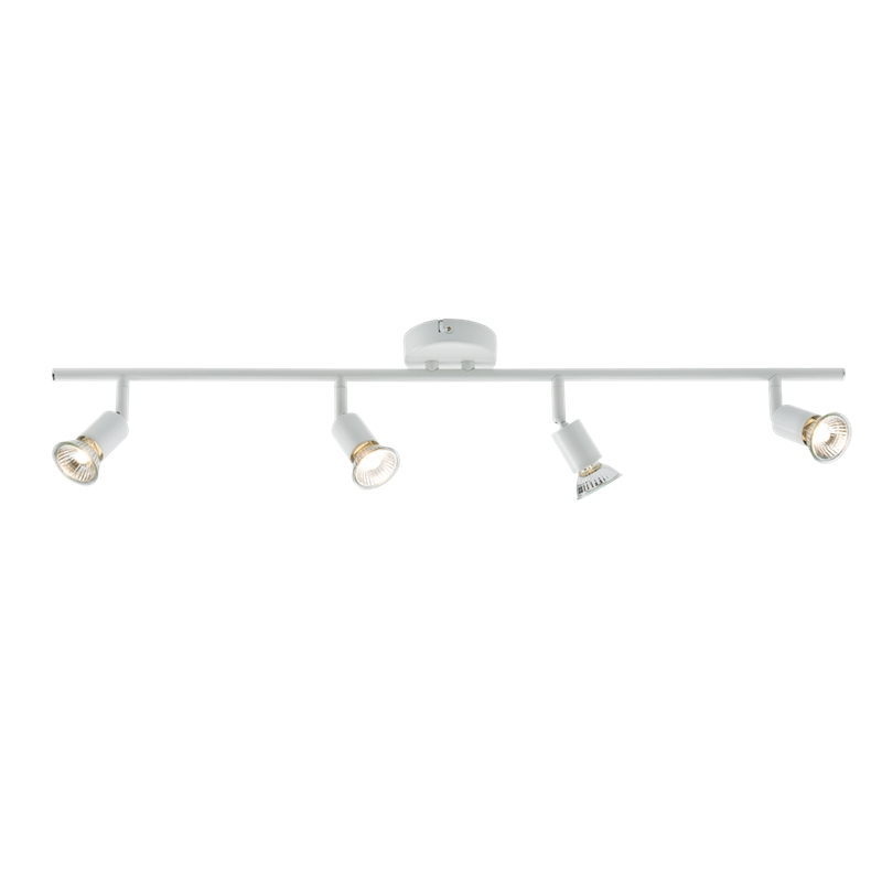 KnightsBridge Ceiling Light GU10 50 Watt 4 Spotlight Bar White LED