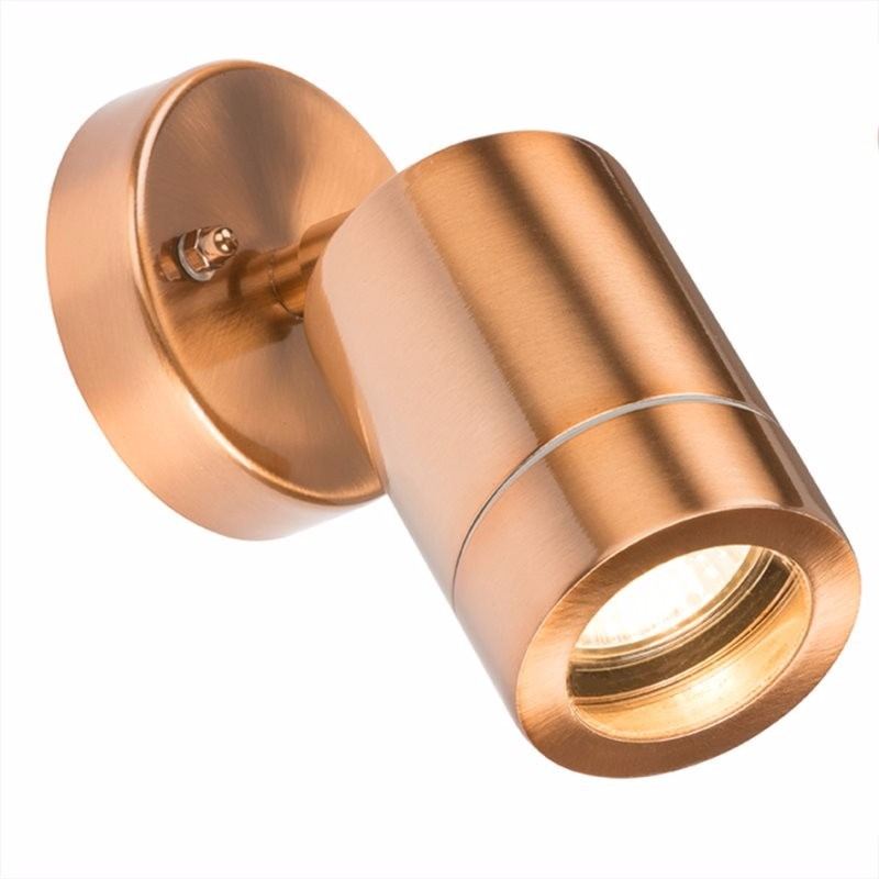 KnightsBridge Adjustable IP65 Brushed Copper Indoor Outdoor Single Wall