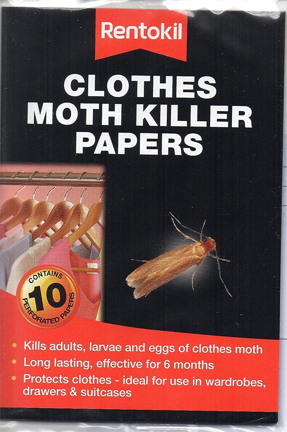 Rentokil Clothes Moth Killer Papers 10 Pack Electrical World