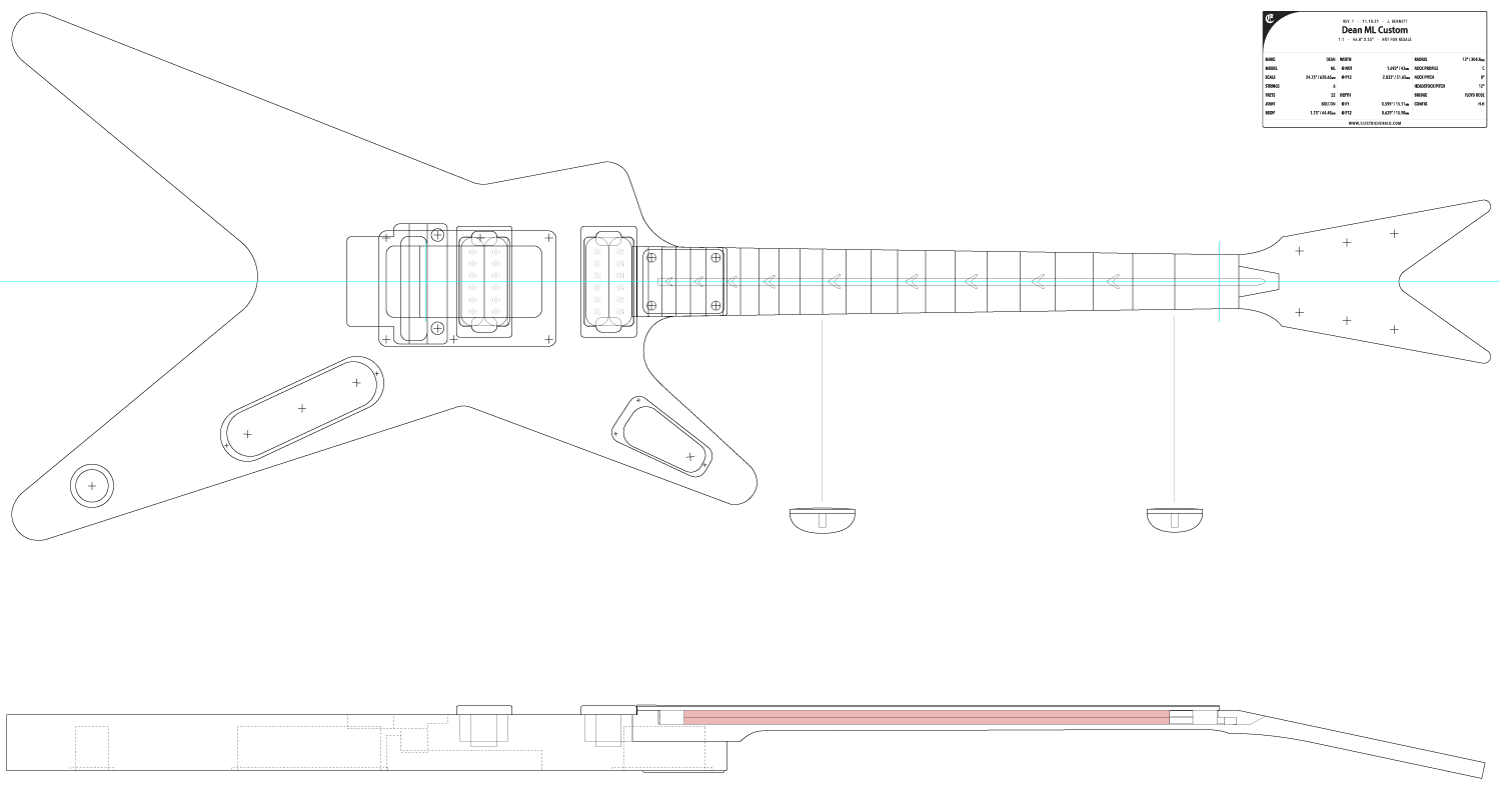 Guitar DXF Dean ML (Custom) Electric Herald