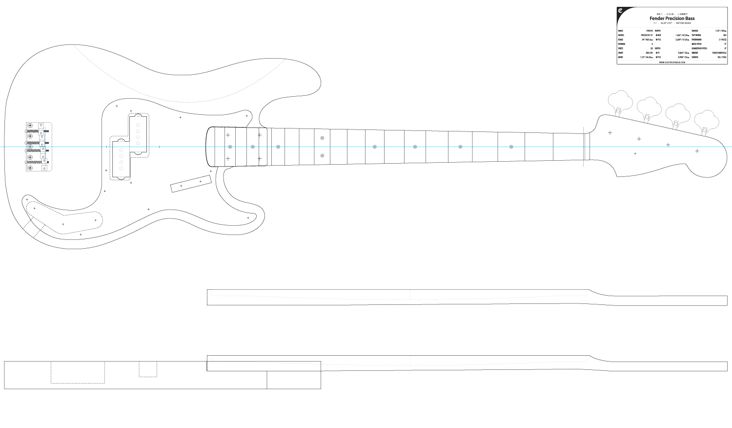 Bass DXF Fender Precision Bass (1957) Electric Herald