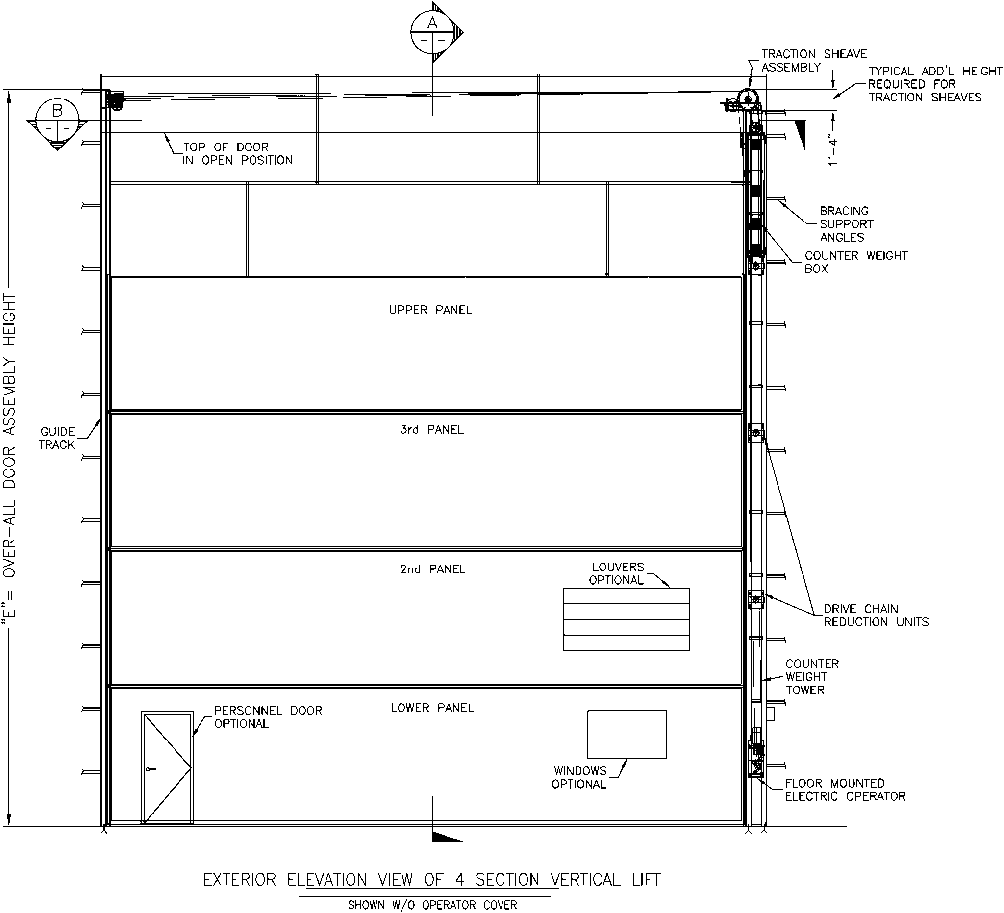 Vertical Lift Doors Electric Power Door