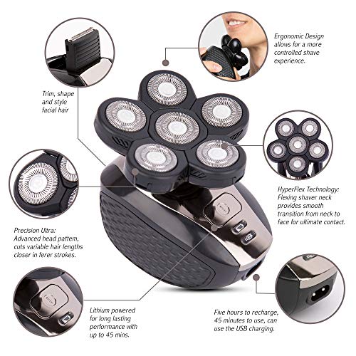AidallsWellup Men’s 5in1 Electric Head Shaver for Bald Men Head