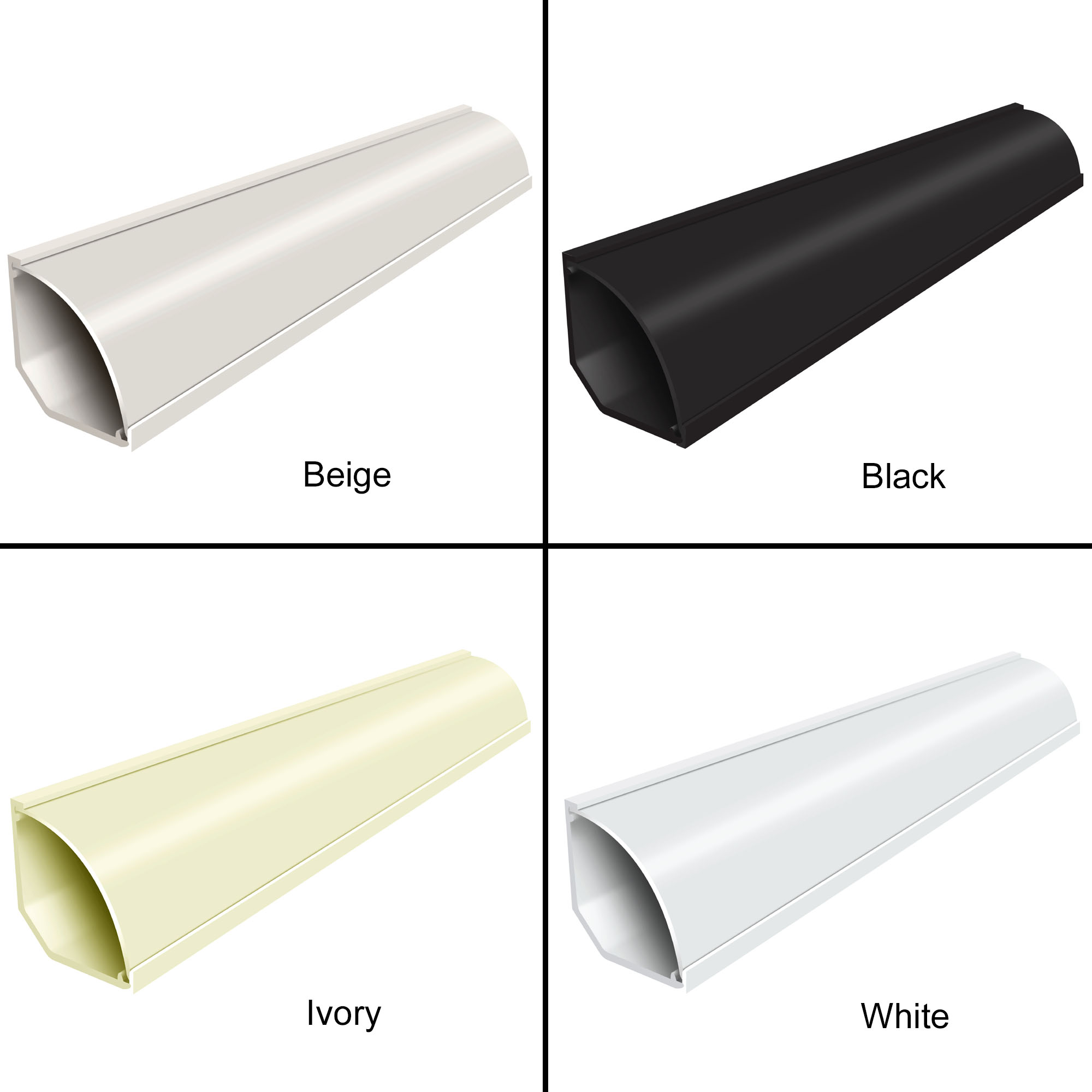 Small Corner Duct Cable Raceway 1075 Series 5 Feet Beige 2 Sticks