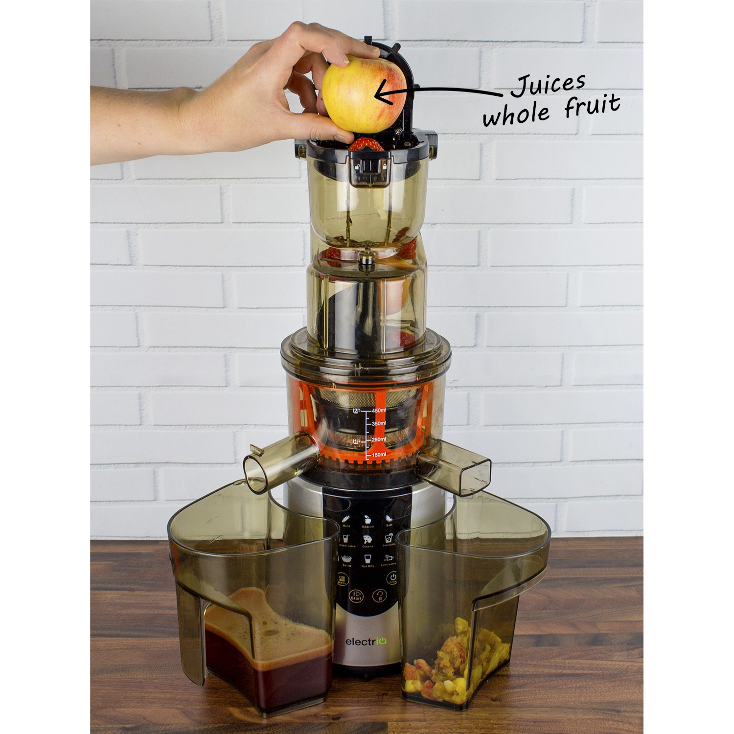 electriQ Slow Whole Fruit Juicer perfect for Cold Pressed Greens Juices
