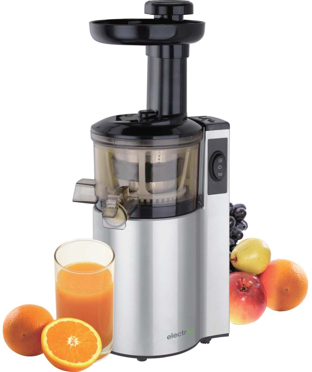 electriQ Premium Cold Press Vertical 150W Slow Juicer Silver electriQ