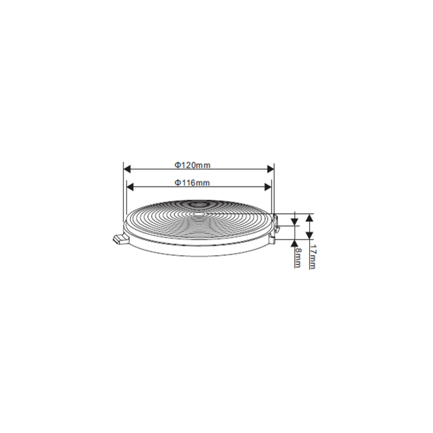 electriQ Carbon Filter Twin Pack for Selected Curved Chimney Hoods