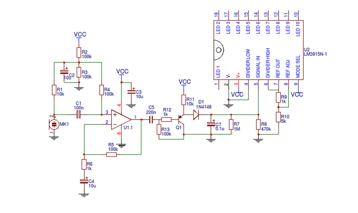 10 Led Vu Meter Circuit Lm3915 - Circuit Diagram