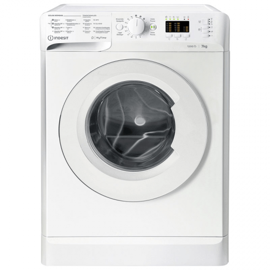 Lavadora Indesit MTWA 71252 WSPT Clase E, 7kg, 1200r, 16 Programas (8