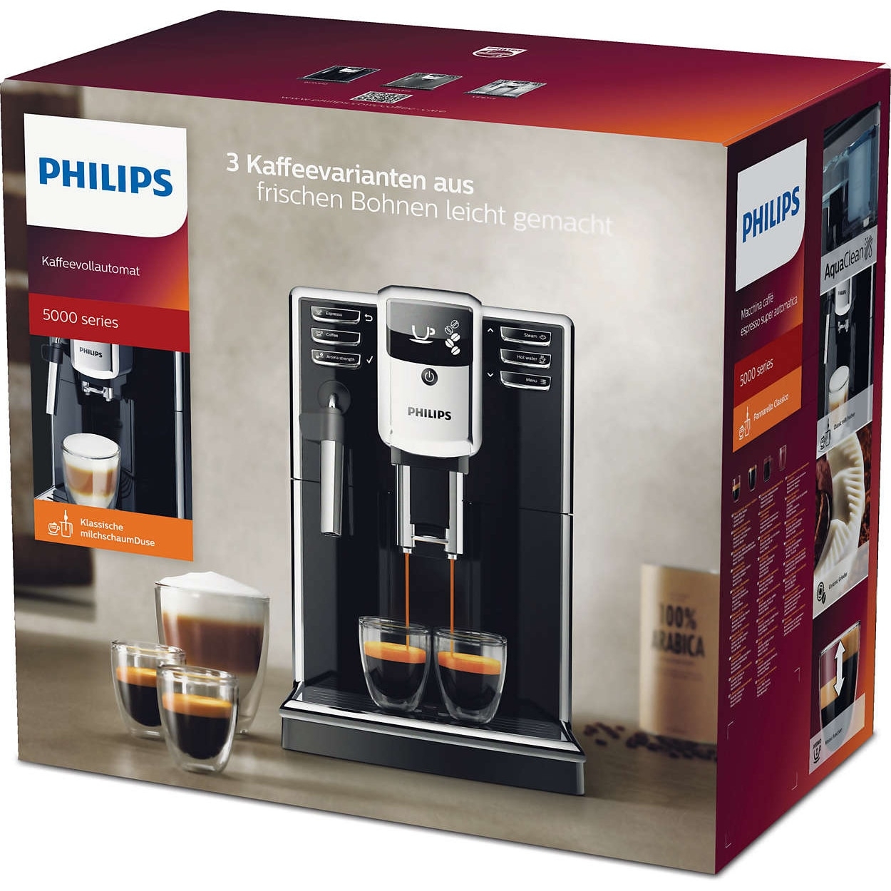 Espressor automat Philips EP5310/10, sistem de spumare a laptelui, 3 bauturi, filtru AquaClean