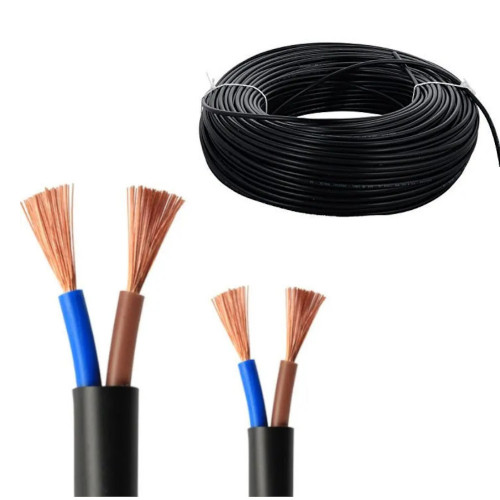 Black Round 2 Core Cable 14/38 660/1100v (2 wire / Twin) (100