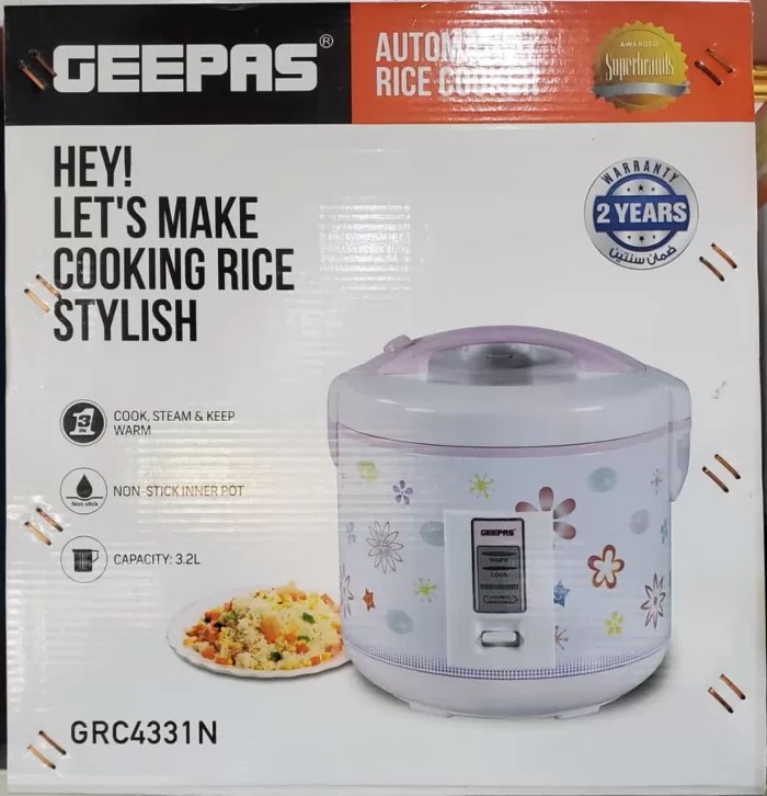 Geepas GRC4331 3.2L Electric Rice Cooker 1250W Electronica Pakistan
