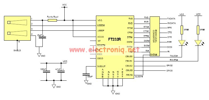 Usb To Serial Rs232 Adapter Circuit Design Electronic Project